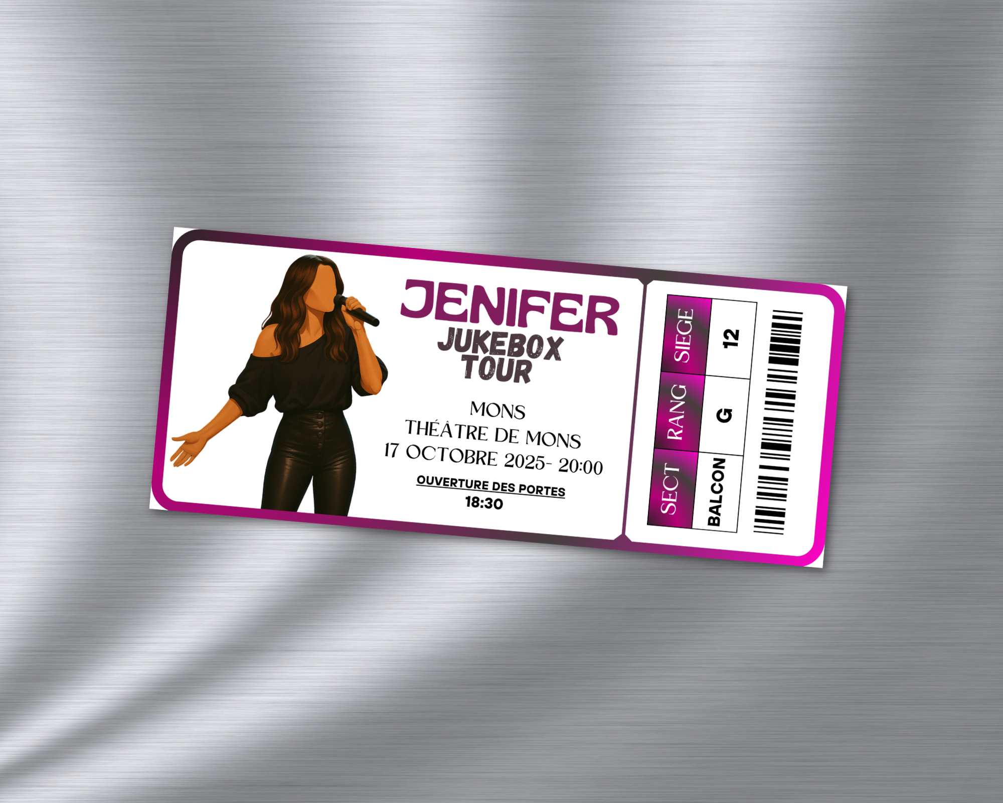 Magnet ticket de concert "Jenifer"
