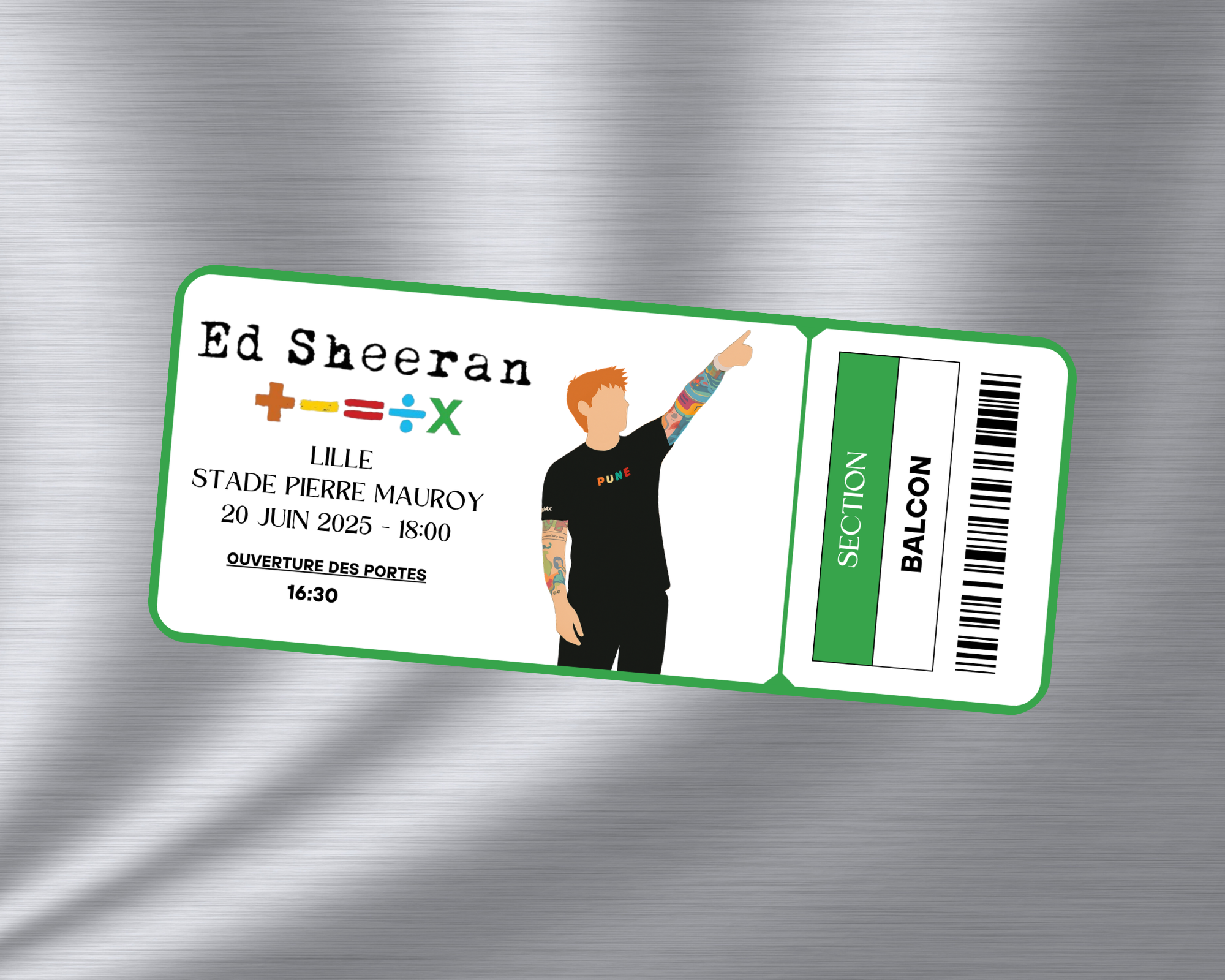 Magnet ticket de concert "Ed Sheeran"