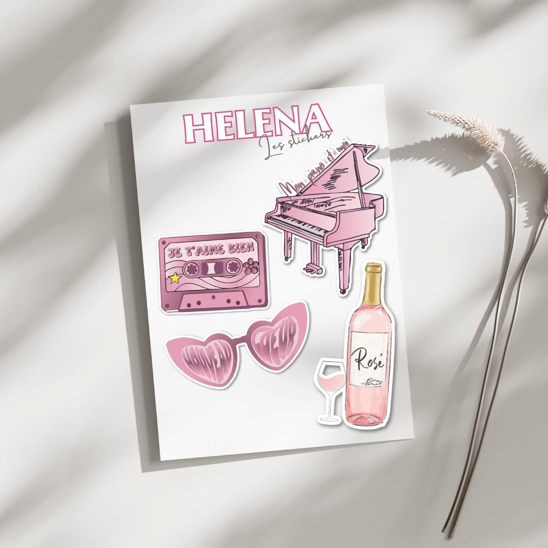 Stickers inspirés "Helena" version rose