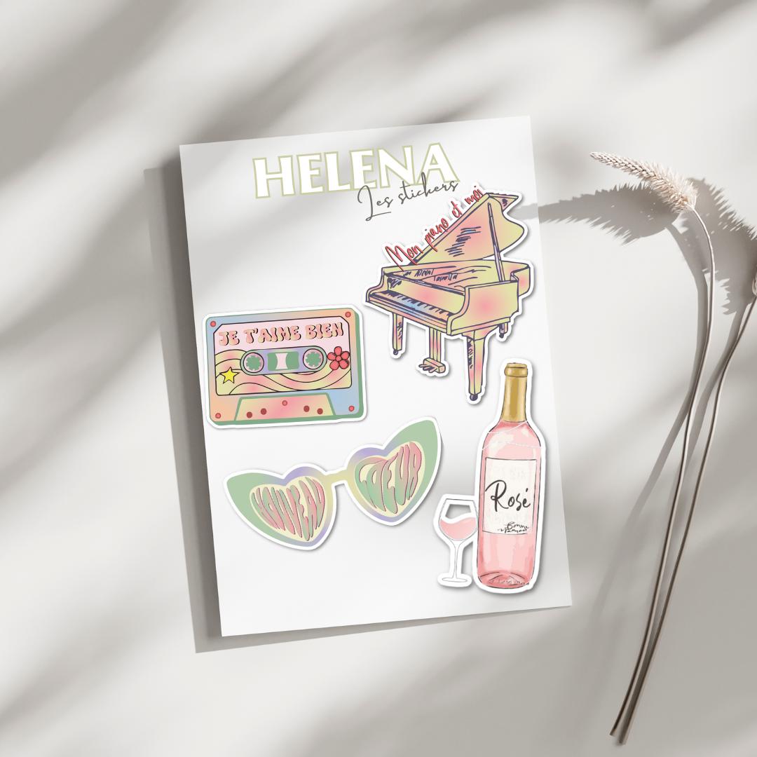 Stickers inspirés "Helena" version acidulée