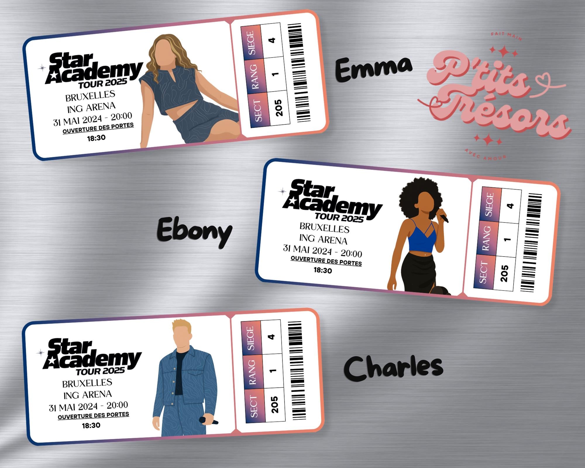 Magnet ticket de concert "Star Academy 2025"