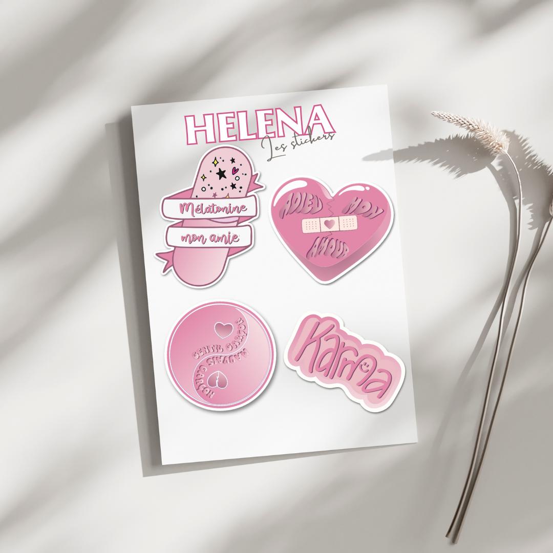Stickers inspirés "Helena" version rose
