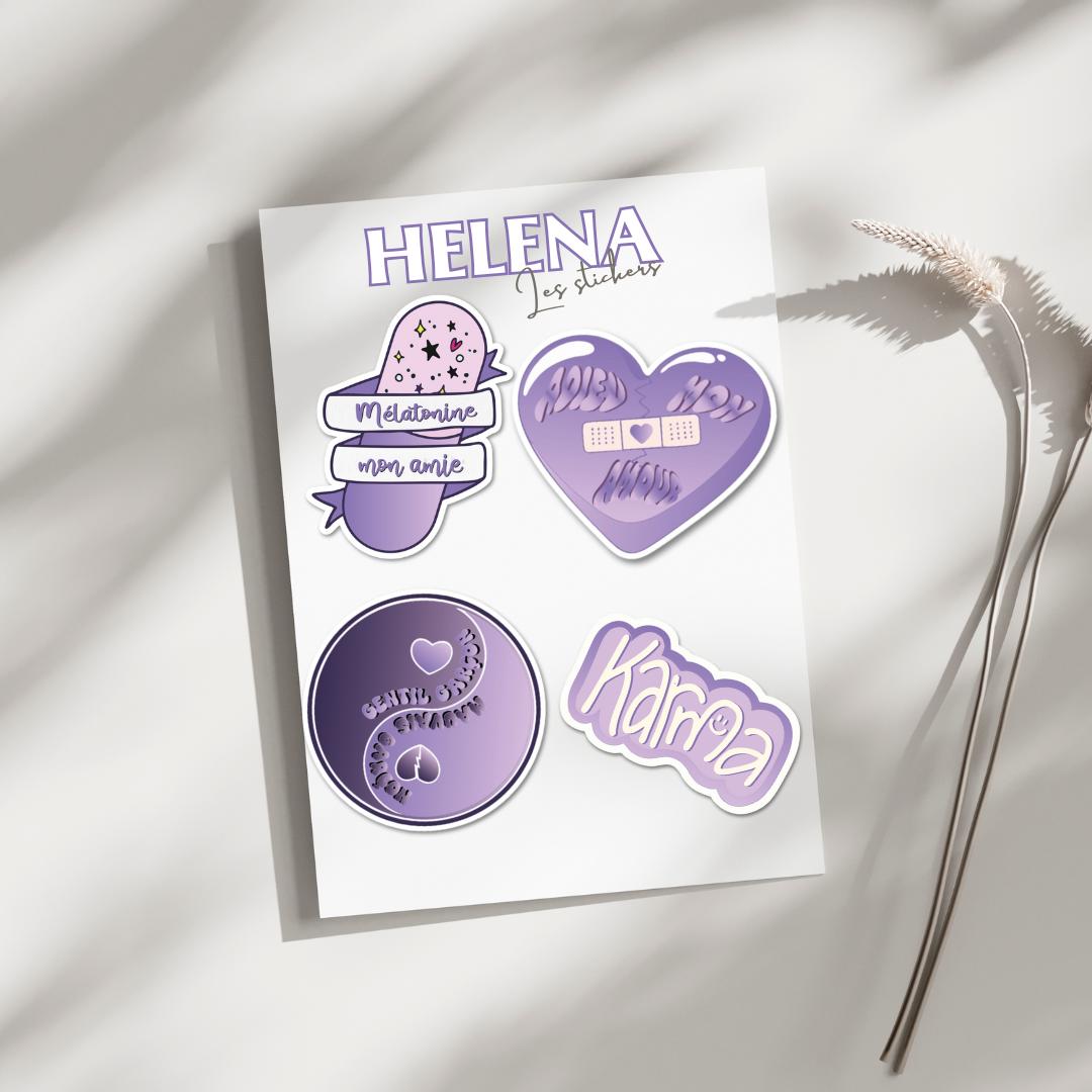 Stickers inspirés "Helena" version mauve