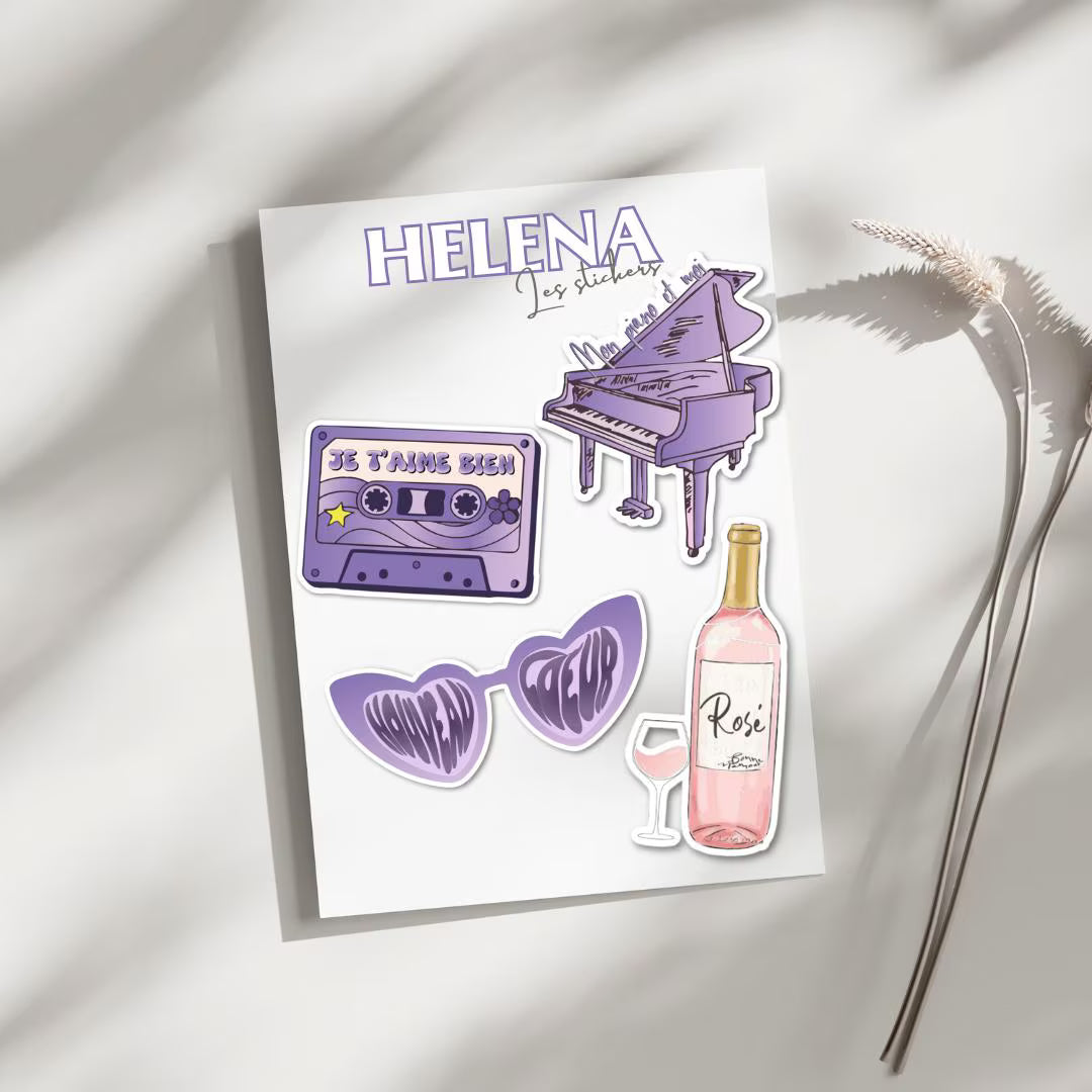 Stickers inspirés "Helena" version mauve