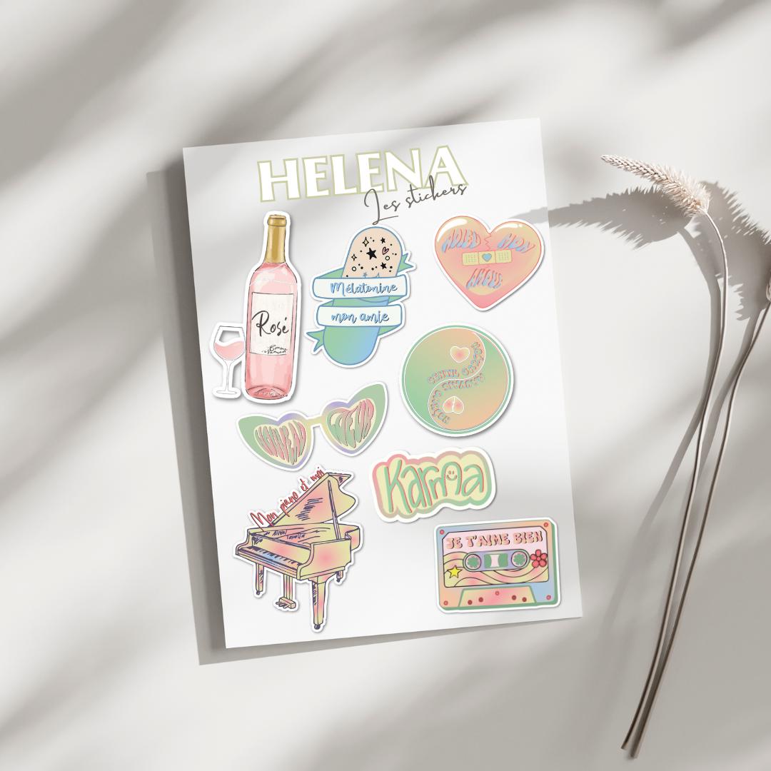 Stickers inspirés "Helena" version acidulée