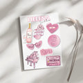 Stickers inspirés "Helena" version rose