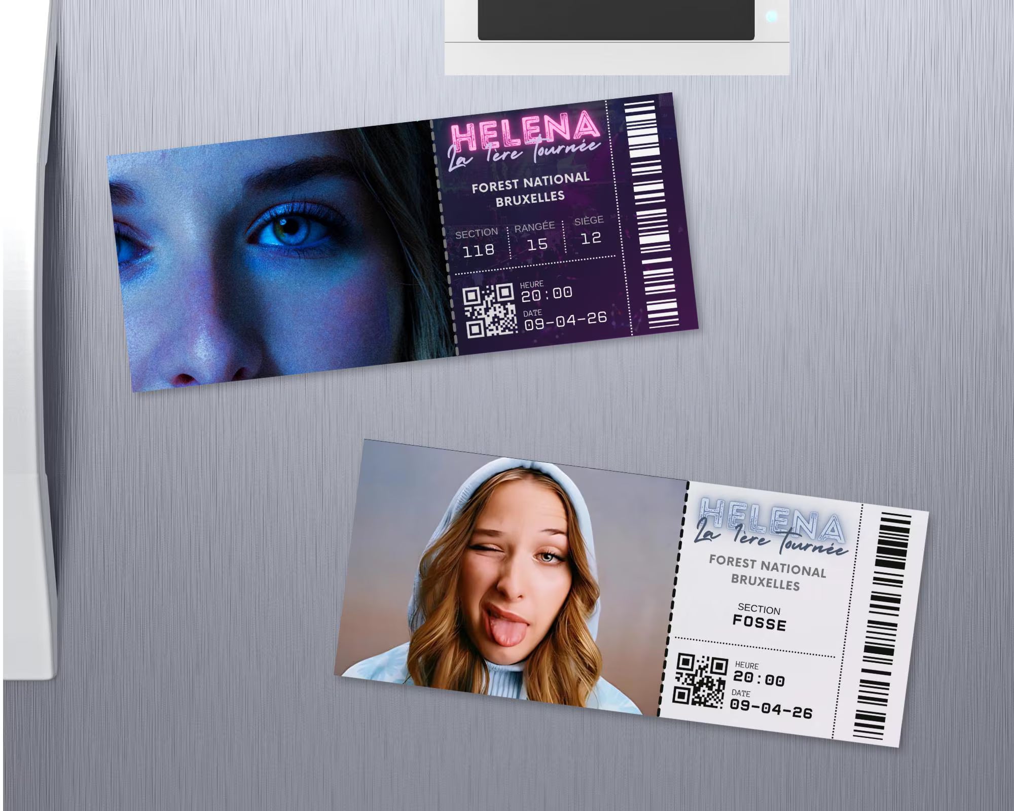 Ticket de concert personnalisable