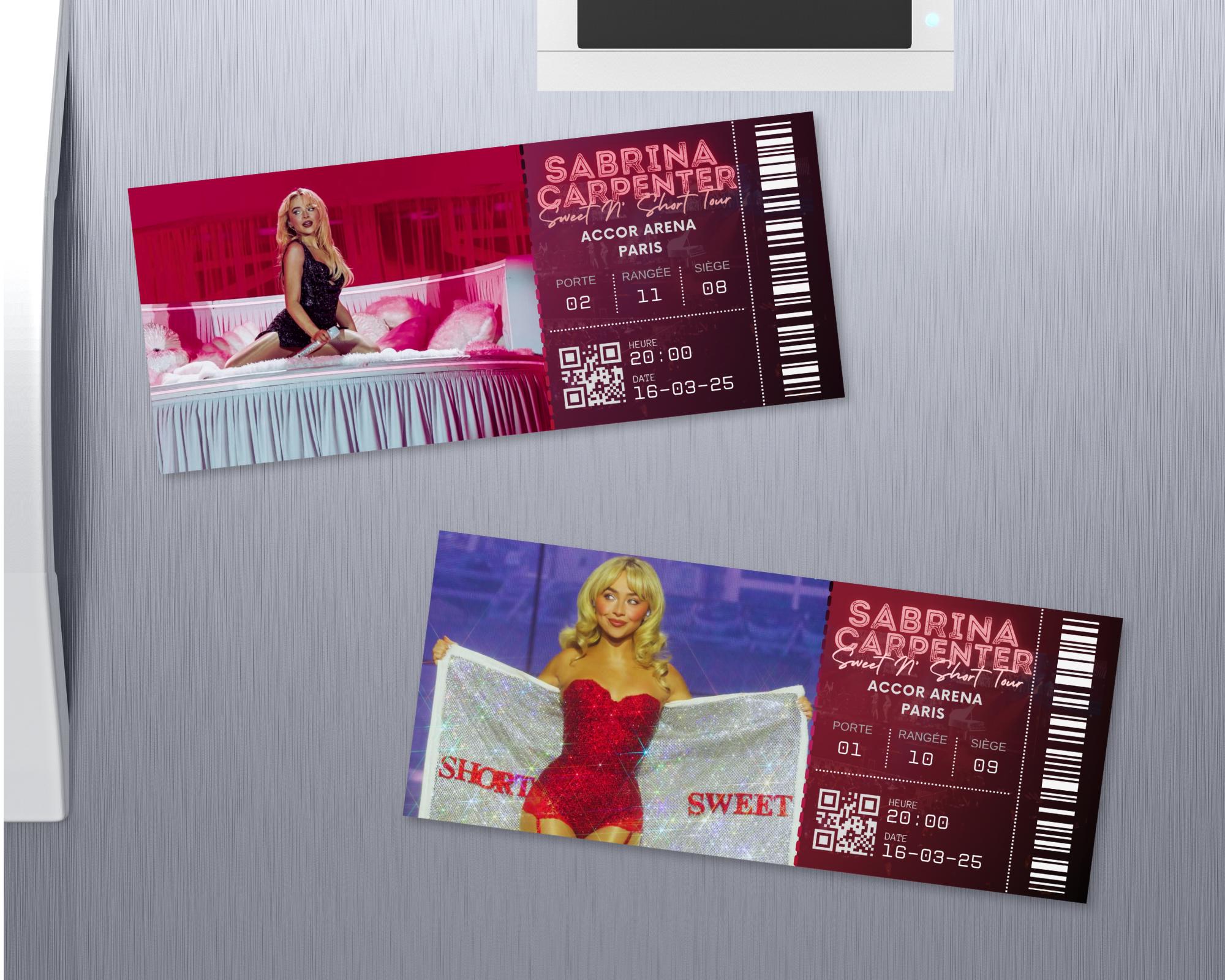 Ticket de concert personnalisable