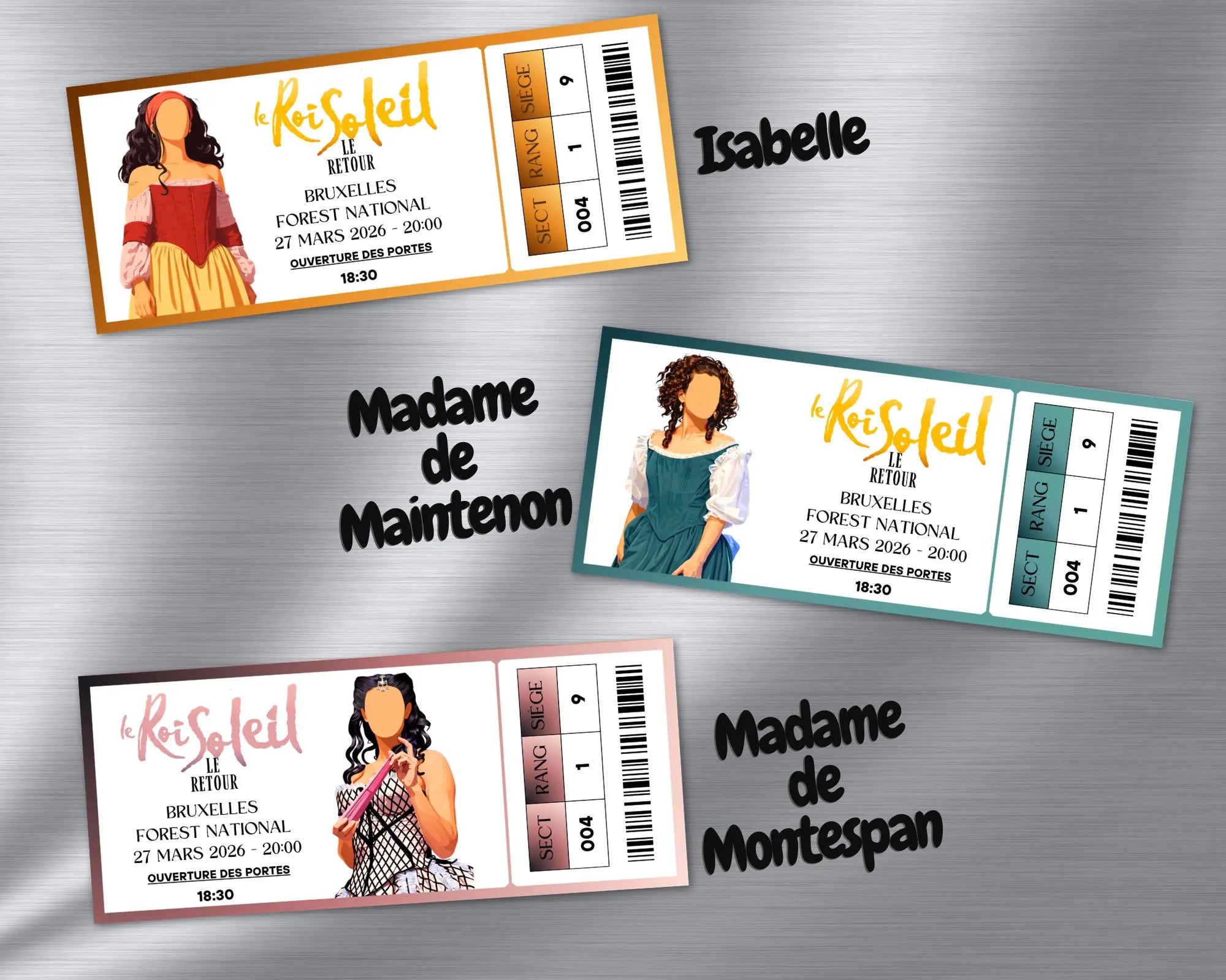 Magnet ticket de concert "Le Roi Soleil"