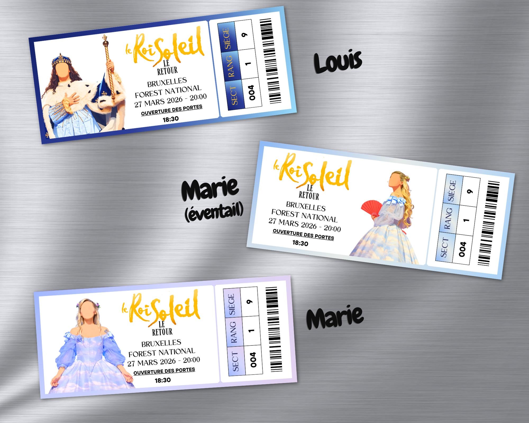 Magnet ticket de concert "Le Roi Soleil"